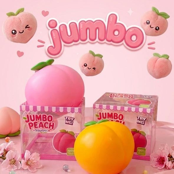 Durazno Jumbo Squishy 🍑 – Juguete Antiestrés con Relleno de Espuma
