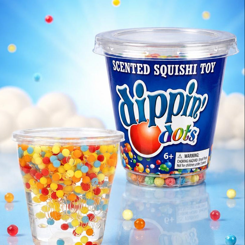 Dippin' Dots Squishy Antiestrés – Bolitas Sensoriales con Aroma Dulce