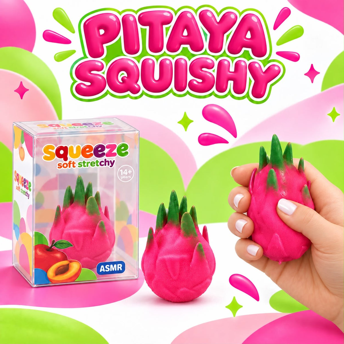 Pitaya Crocante Squishy Antiestrés – Suave por Fuera, Crocante por Dentro