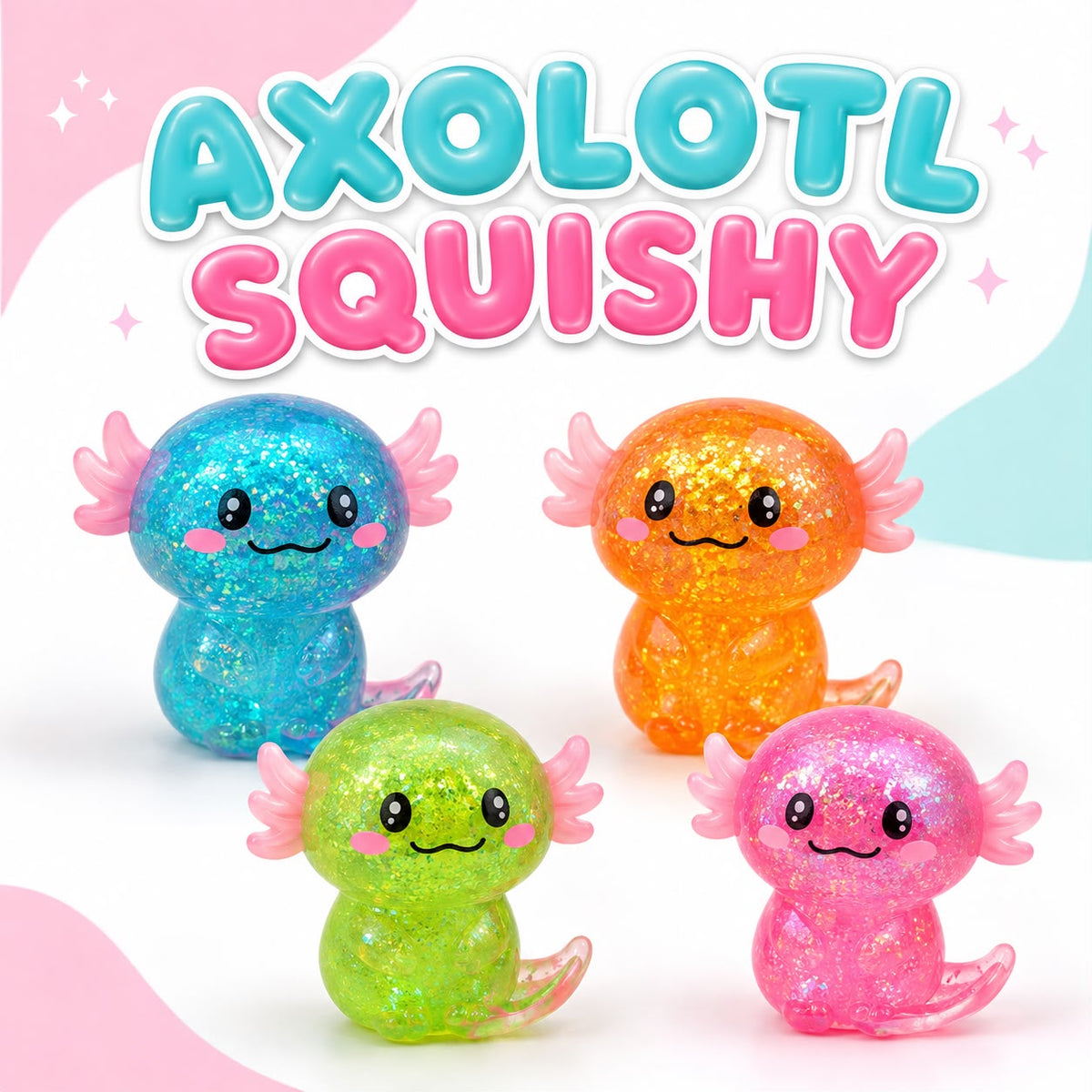 Axolotl Squishy Antiestrés – Juguete Sensorial con Textura Sugar