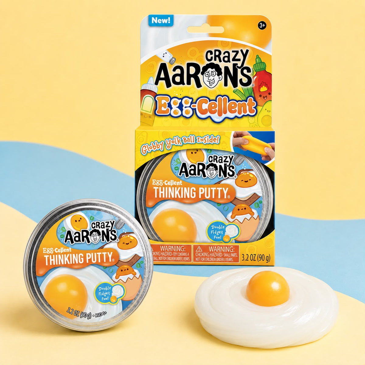 Crazy Aaron's Eggcellent Thinking Putty – Slime en Forma de Yema de Huevo