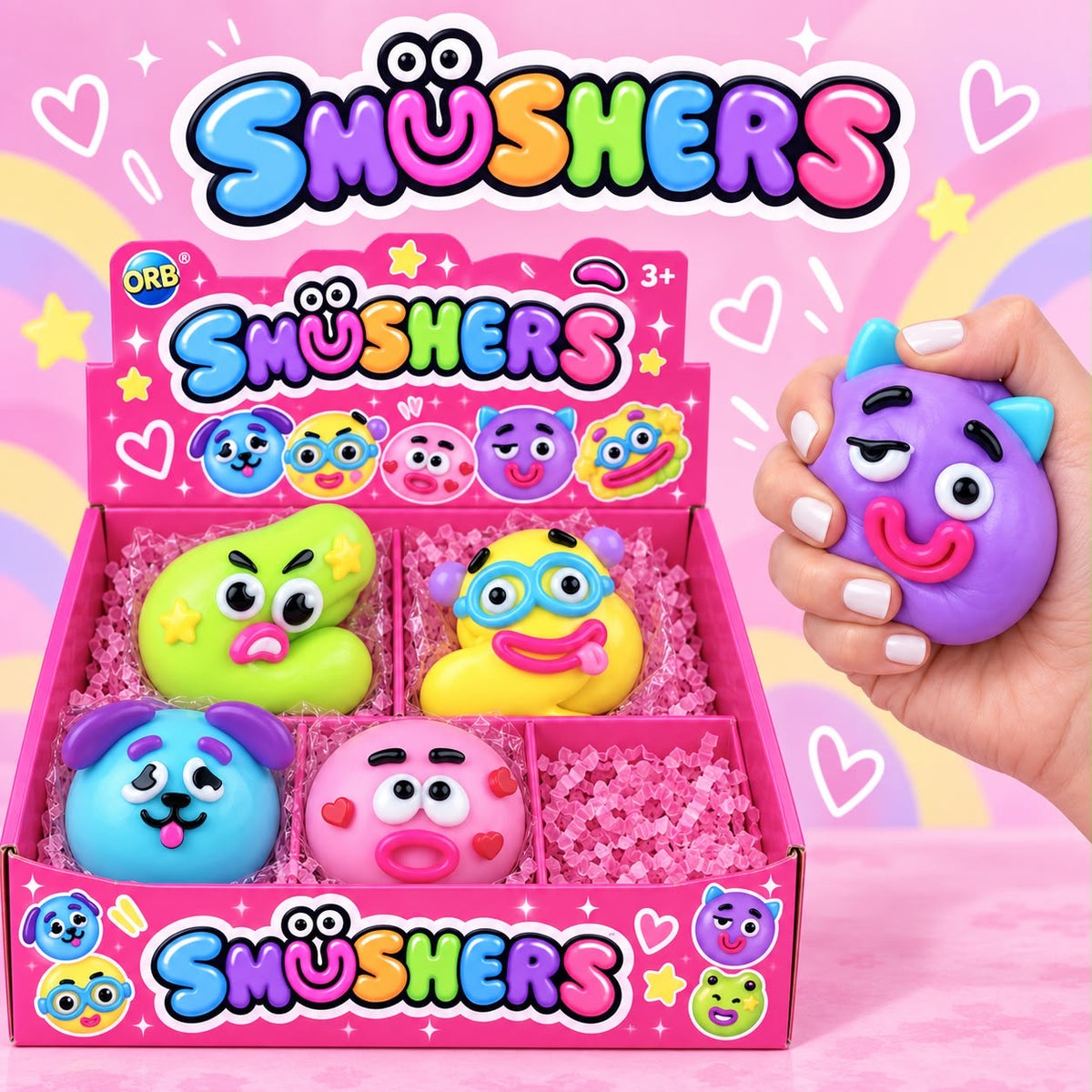 Smushers Squishy Antiestrés – Carita Armable con Relleno de Espuma