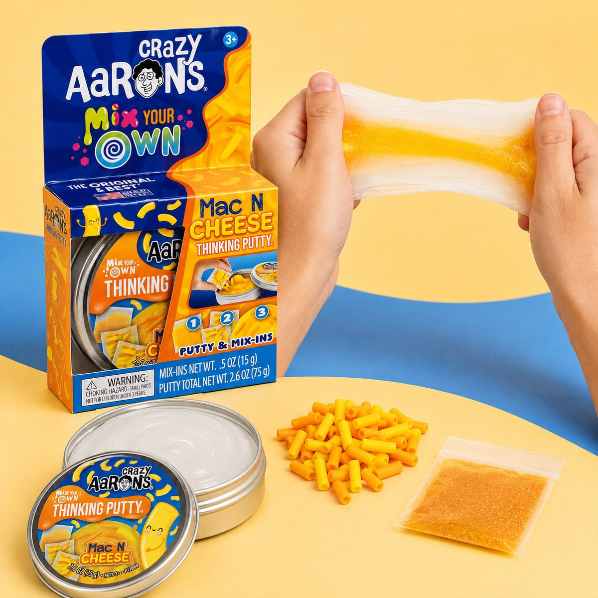 Crazy Aaron's Mac & Cheese Thinking Putty – Con Macarrones para Jugar