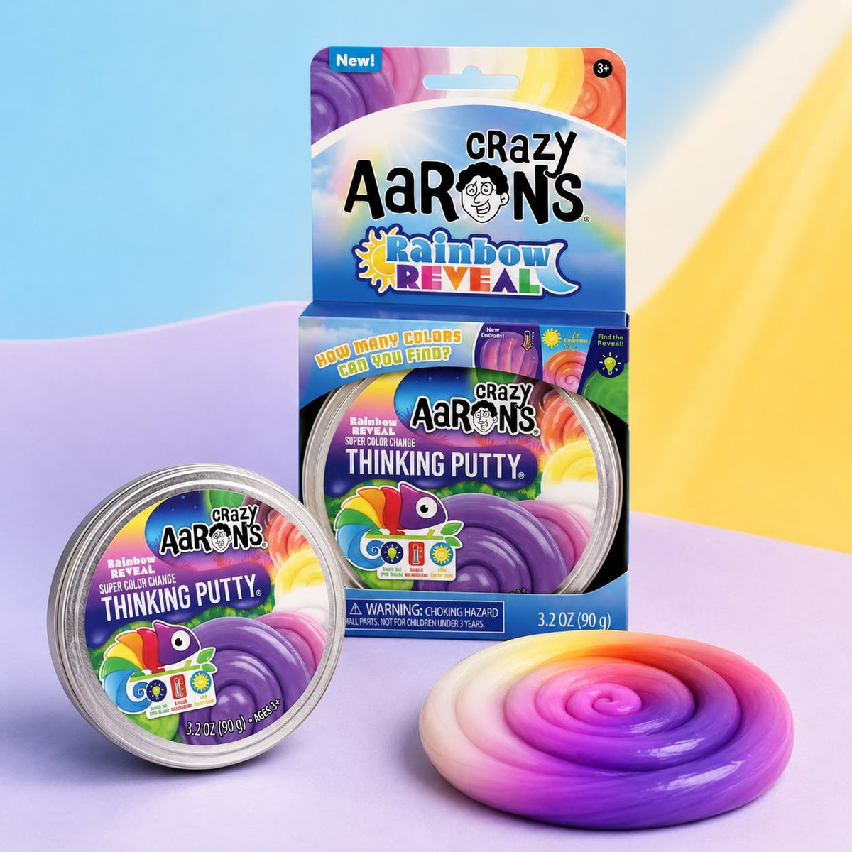Crazy Aaron's Rainbow Reveal Thinking Putty – Cambia de Color al Jugar