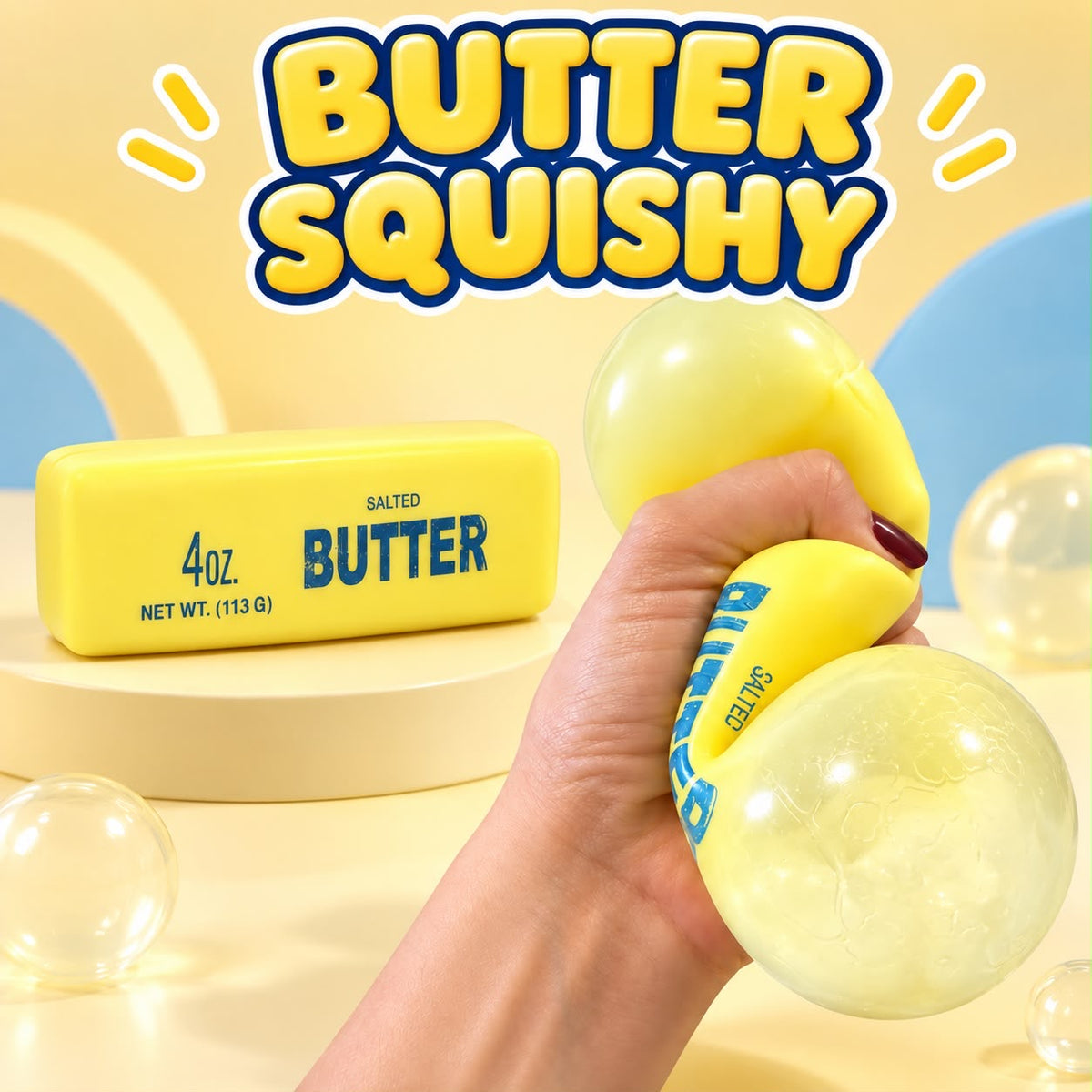 Butter Squishy Slime – Juguete Sensorial con Relleno Tipo Espuma
